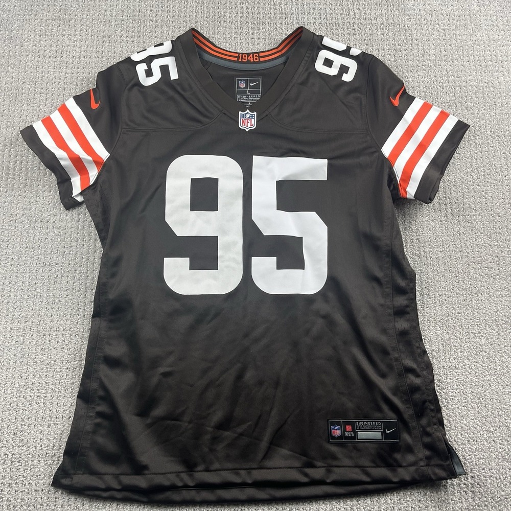 Nike Cleveland Browns Myles Garrett Jersey Womens Large Football NFL #95 Brown